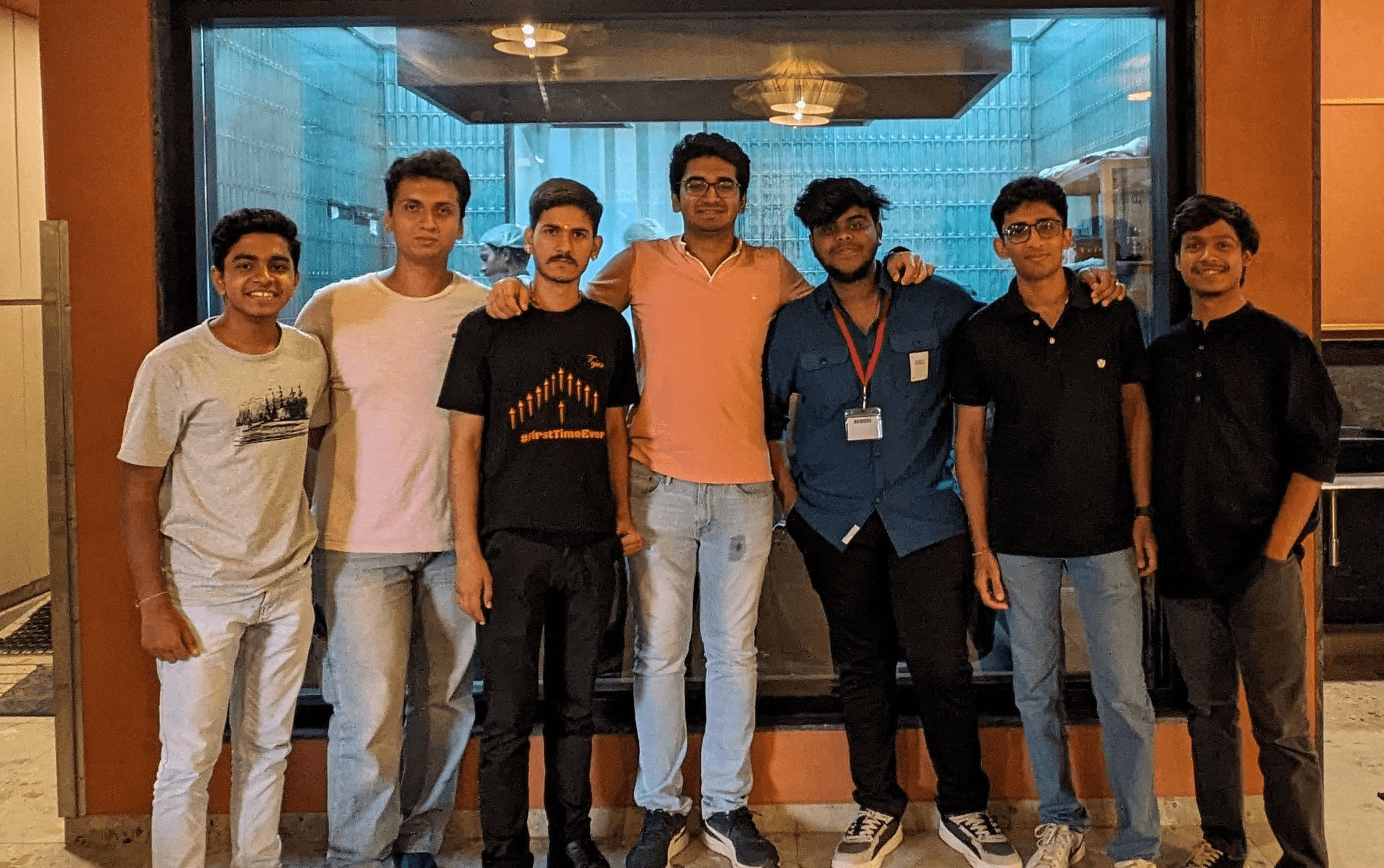 Abilaash with researchers and fellow interns at ISRO